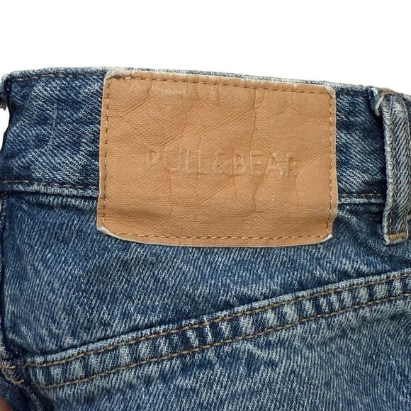 Pull & Bear High-Waist Distressed Wide-Leg Jeans 100% Cotton Women's 0 - Picture 5 of 8